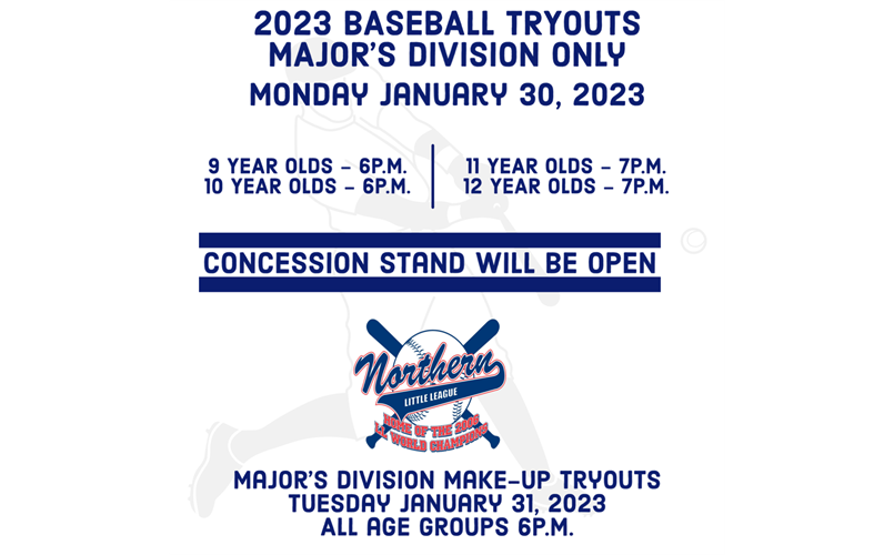 Baseball Major's Division Tryouts ONLY!